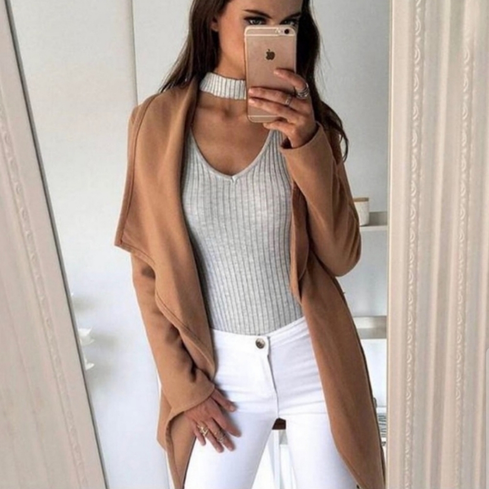 new!✨ Ribbed V|Neck Bodysuit
